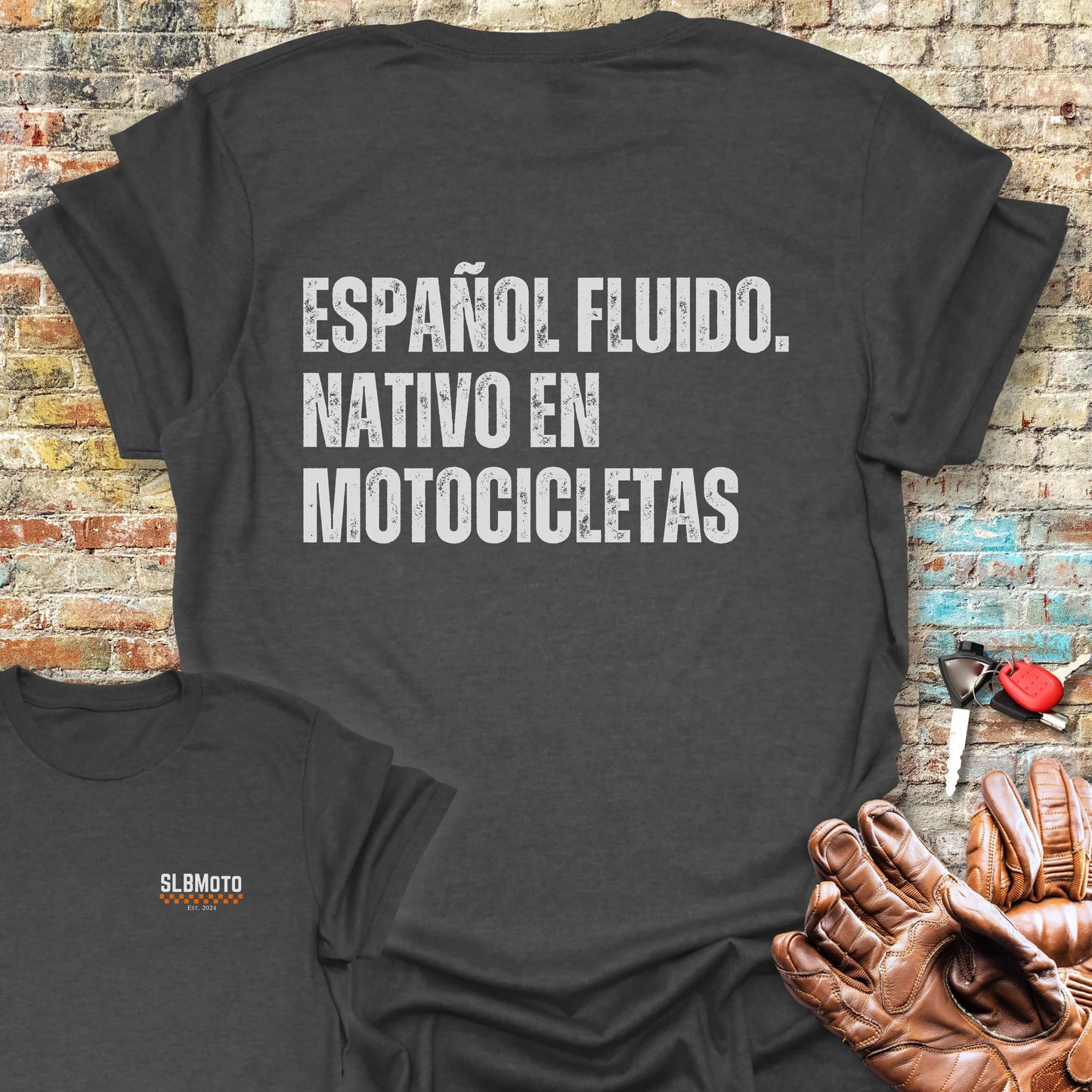 Espanol Fluido Back Print T-Shirt - Dark Heather