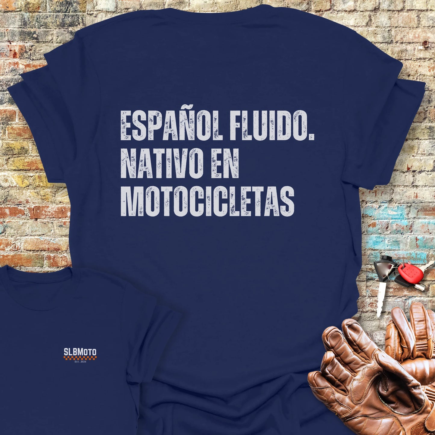 Espanol Fluido Back Print T-Shirt - Navy