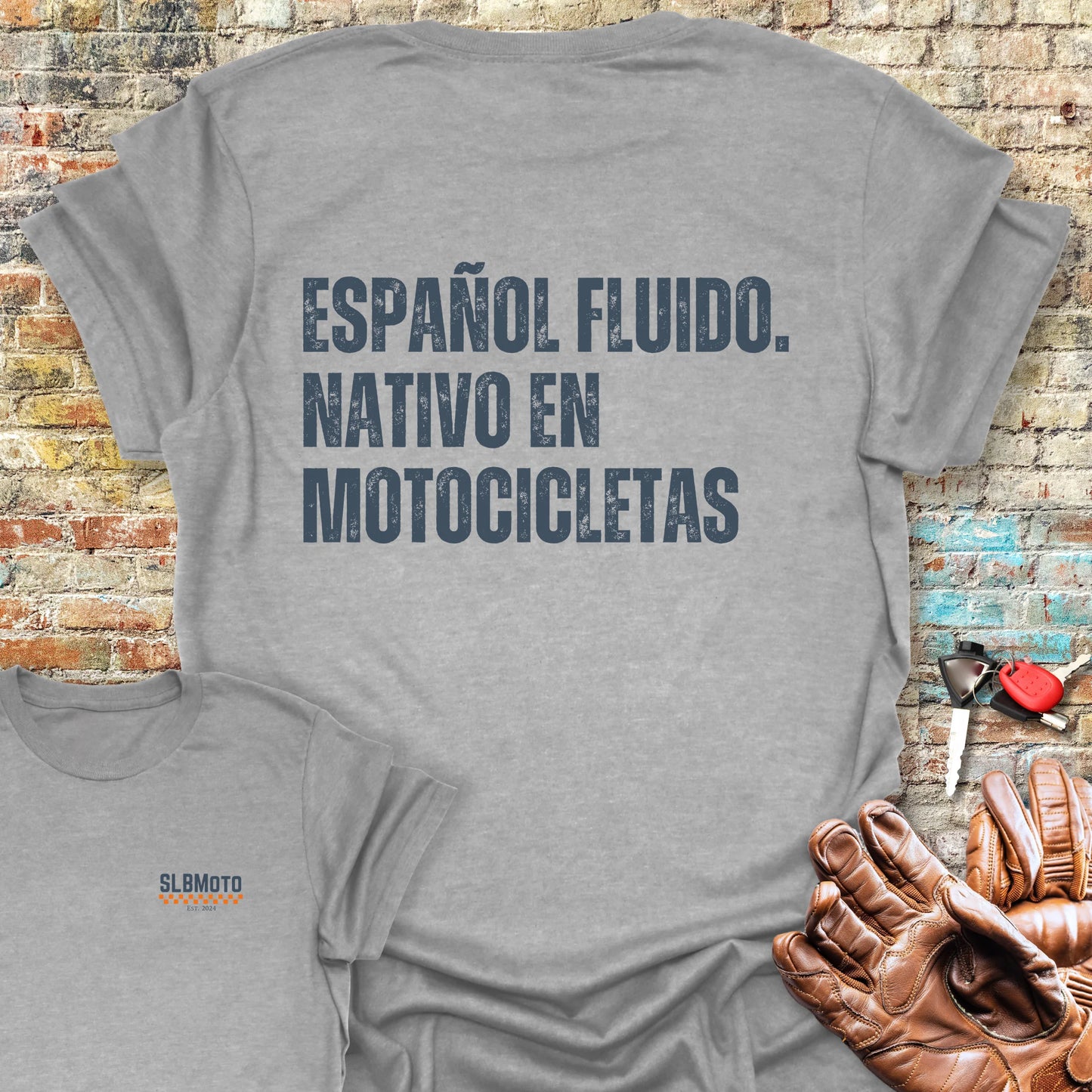 Espanol Fluido Back Print T-Shirt - Sport Grey