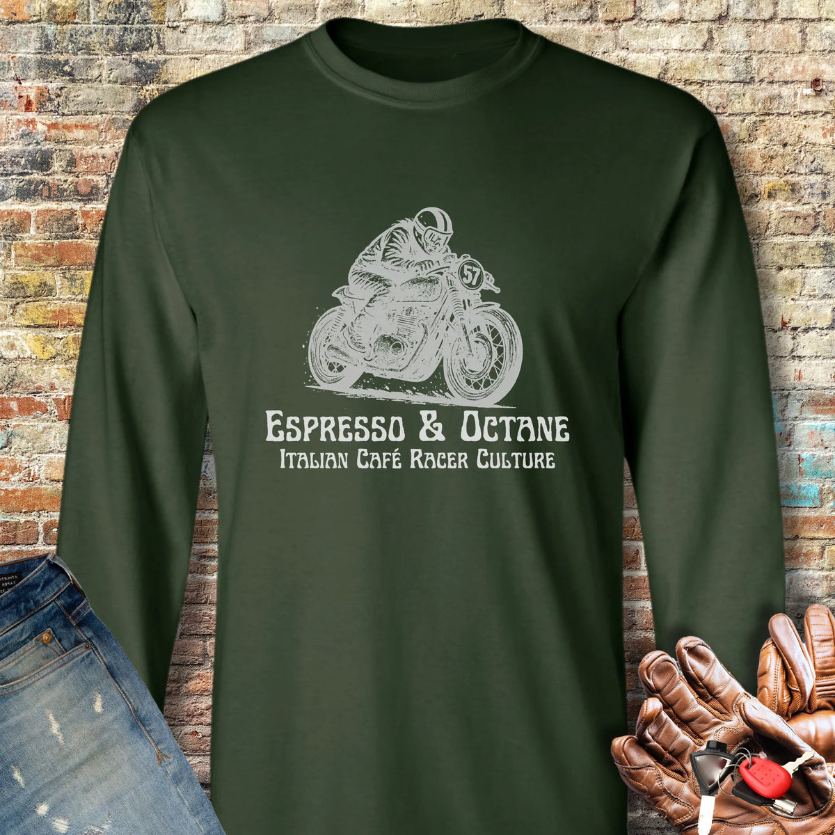 Espresso Long Sleeve T-Shirt - Forest Green