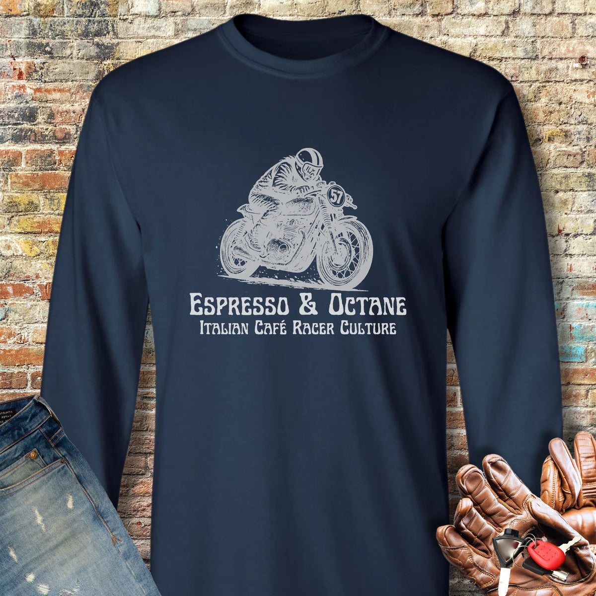 Espresso Long Sleeve T-Shirt - Navy