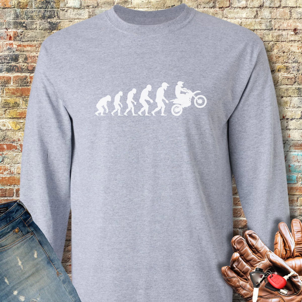 Evolution (MotoX) Long Sleeve T-Shirt - Sport Grey