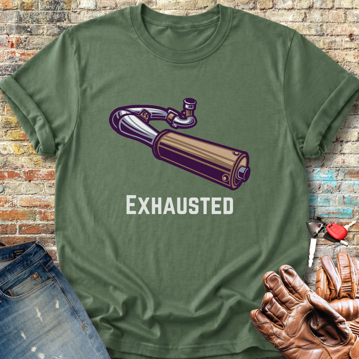 Exhausted Classic T-Shirt - Military Green