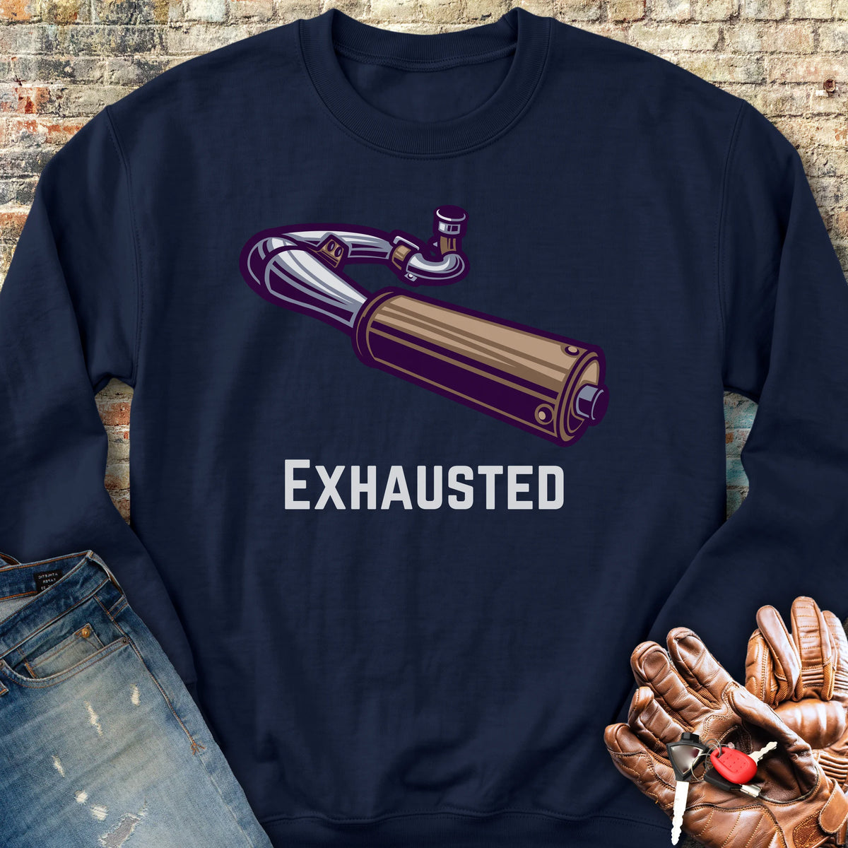 Exhausted Sweatshirt - Navy