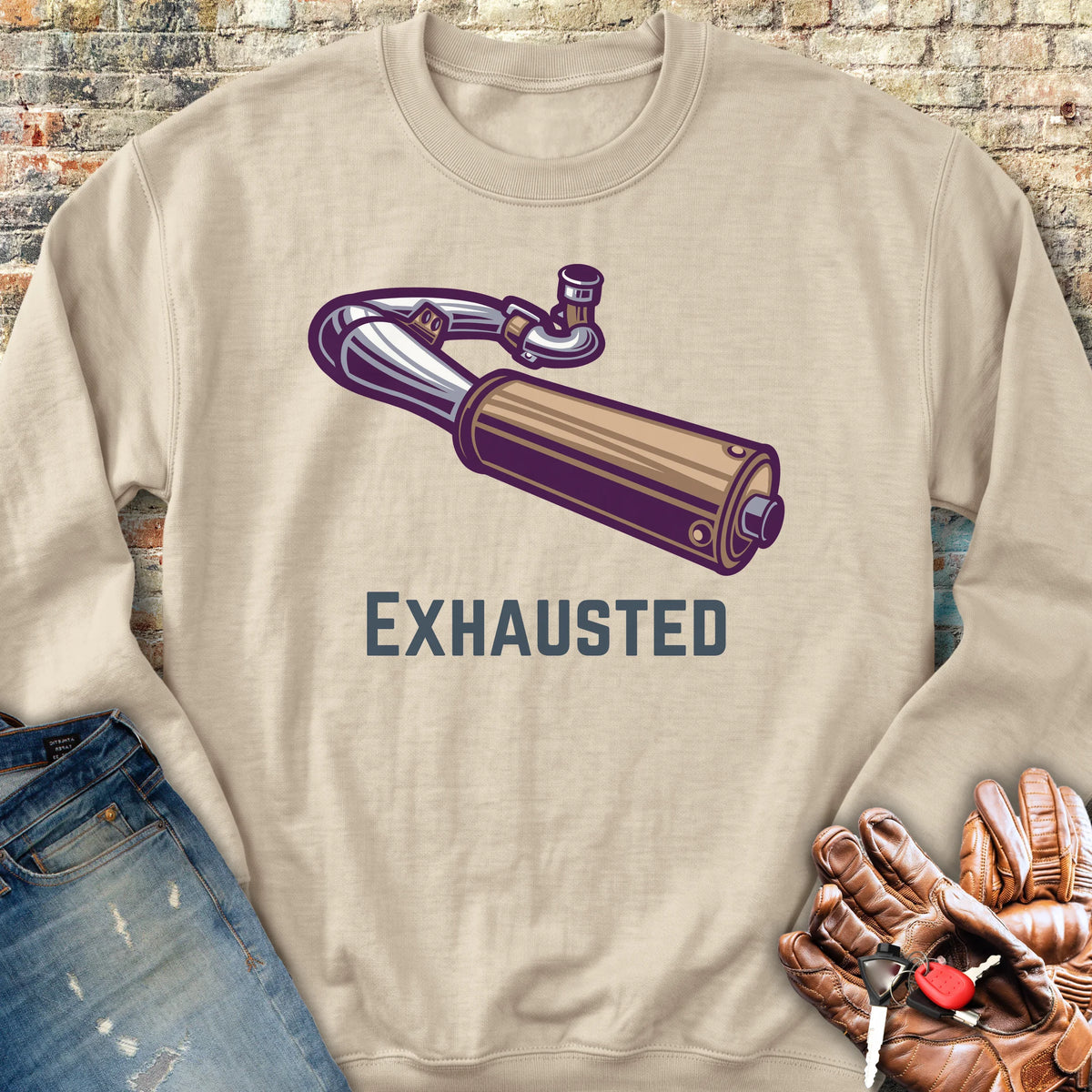 Exhausted Sweatshirt - Sand