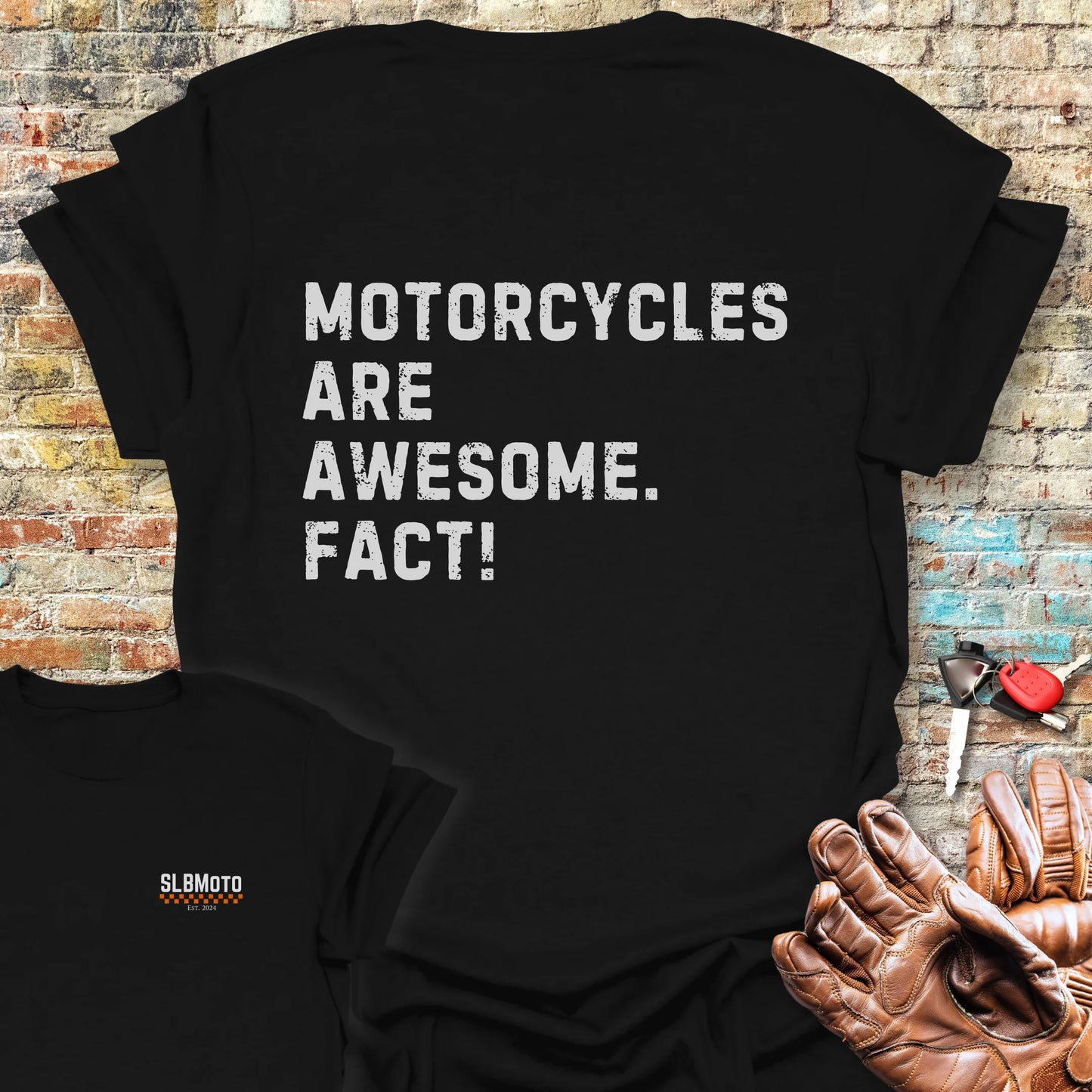 Fact (Text) Back Print T-Shirt - Black