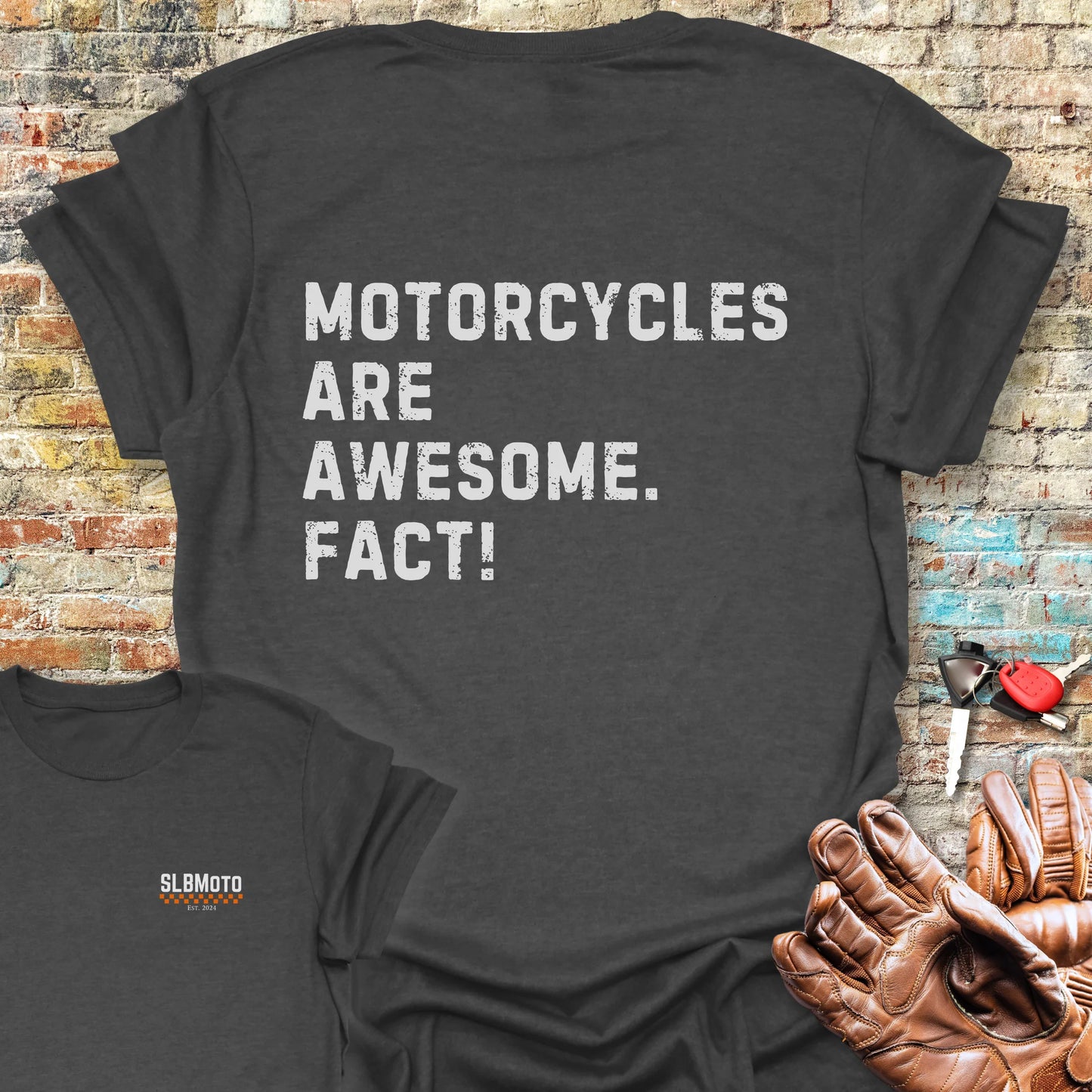 Fact (Text) Back Print T-Shirt - Dark Heather