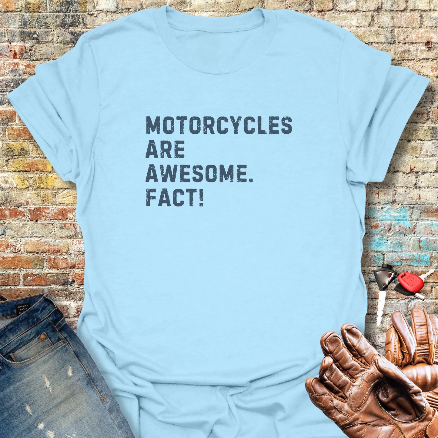 Fact (Text) T-Shirt - Light Blue