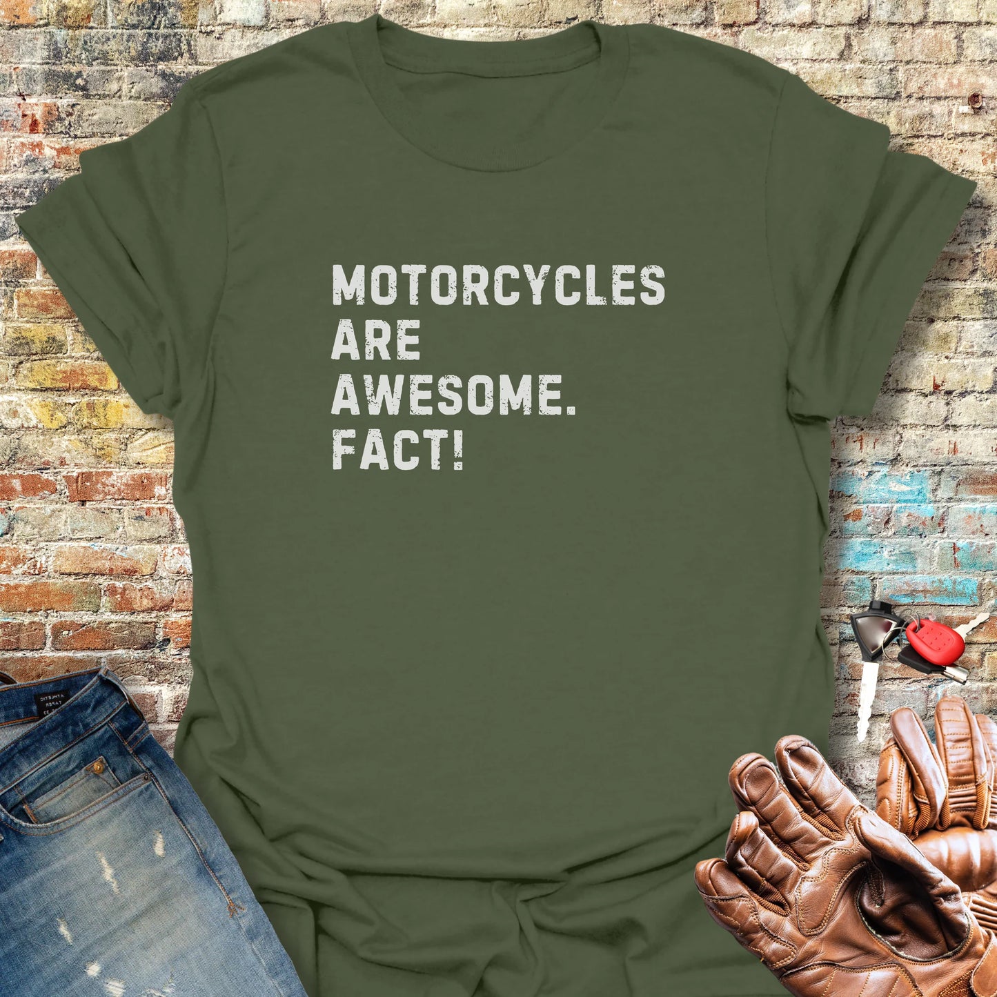 Fact (Text) T-Shirt - Military Green