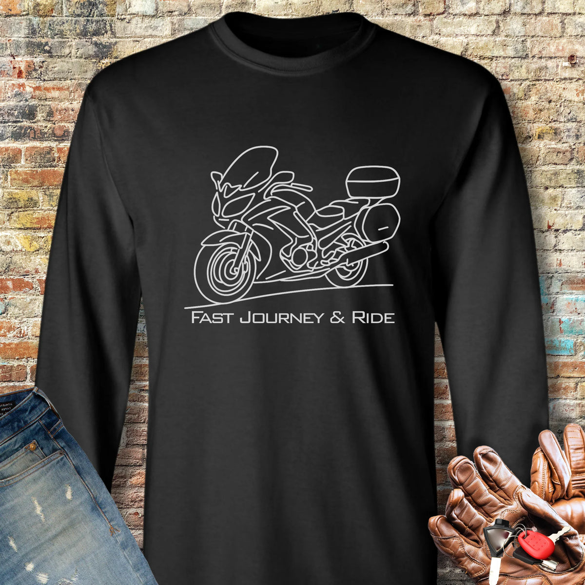 Fast Journey & Ride Long Sleeve T-Shirt - Black