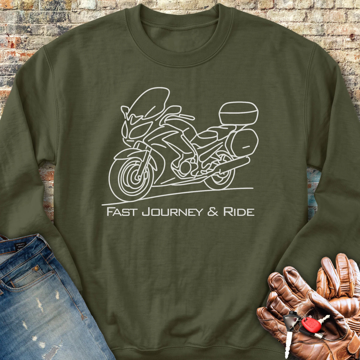 Fast Journey & Ride Sweatshirt - Military Green