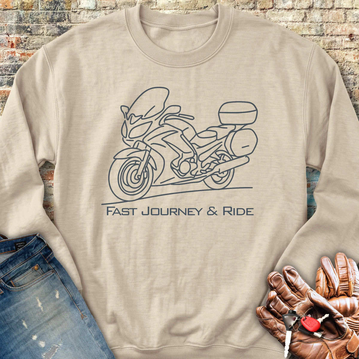 Fast Journey & Ride Sweatshirt - Sand