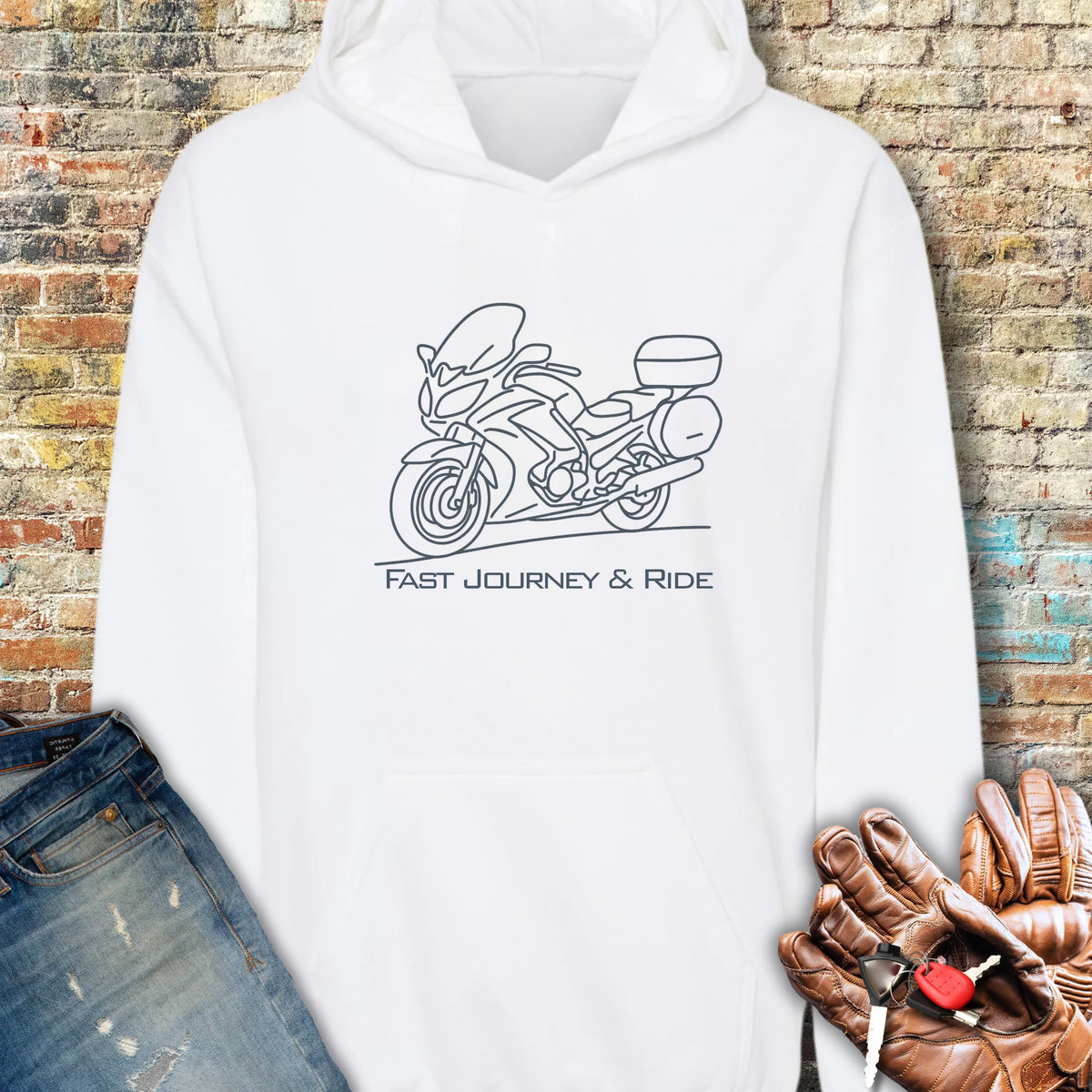 Fast Journey & Ride Hoodie - White