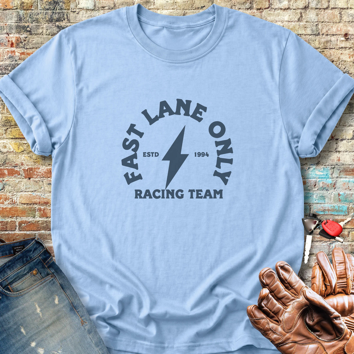 Fast Lane Classic T-Shirt - Light Blue