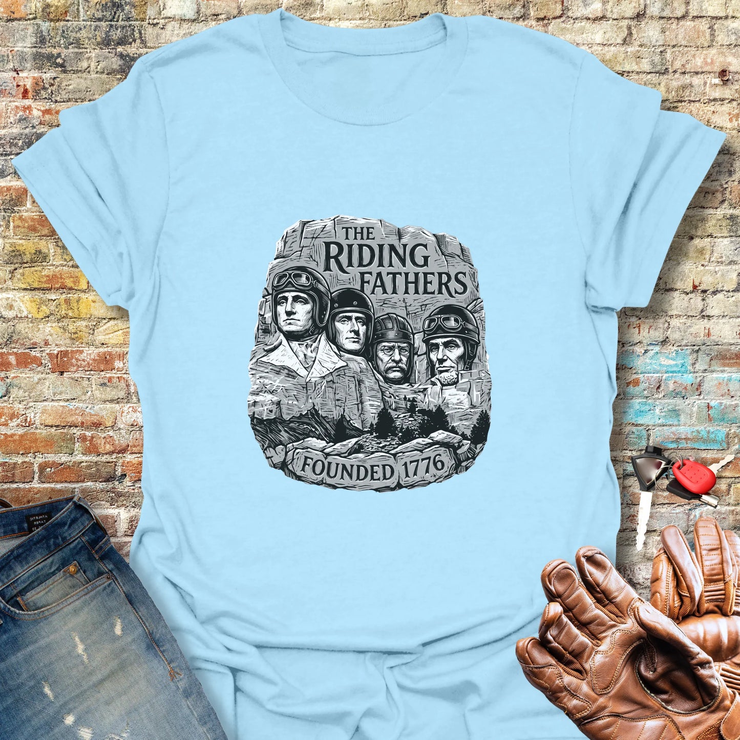 Fathers In Rock T-Shirt - Light Blue