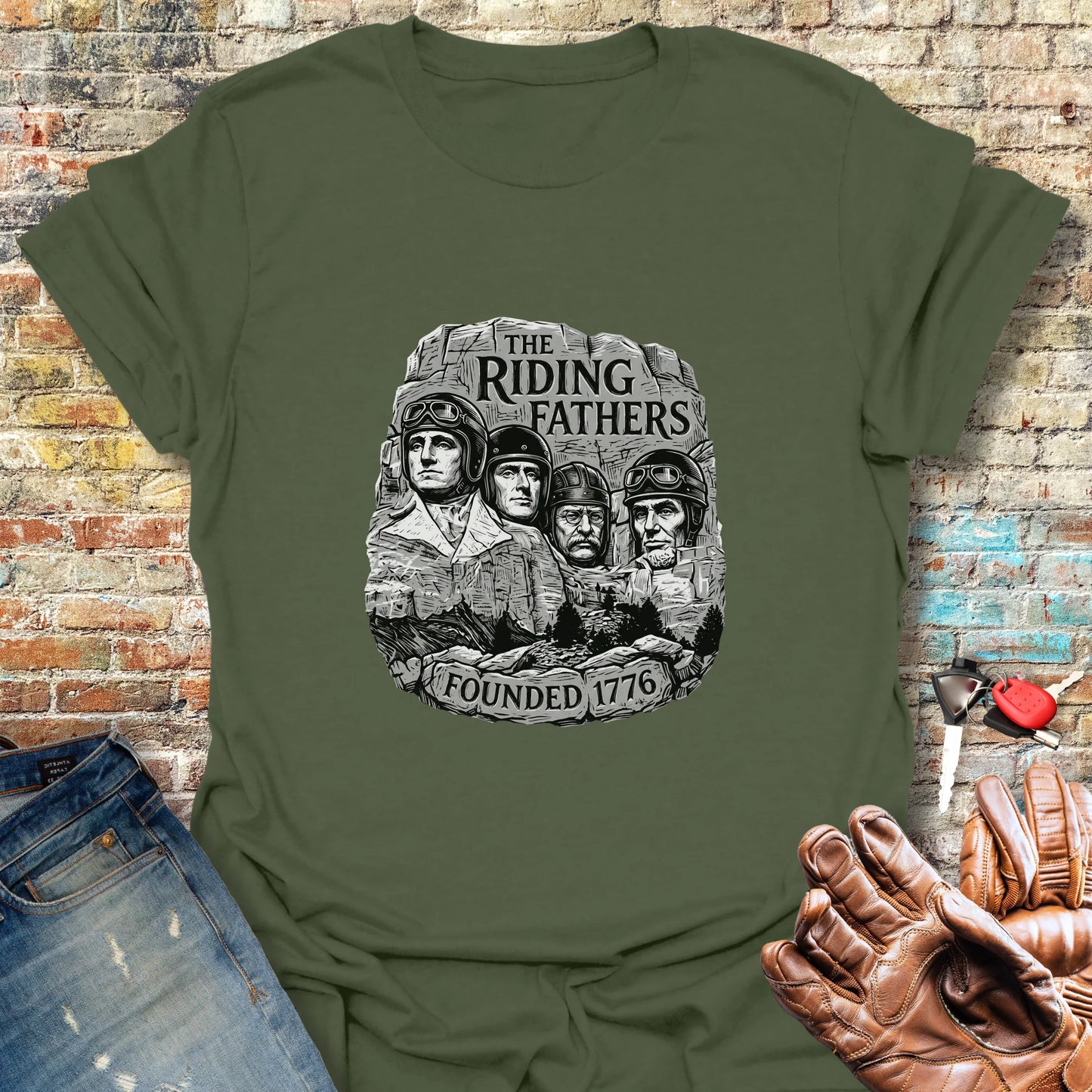 Fathers In Rock T-Shirt - Military Green