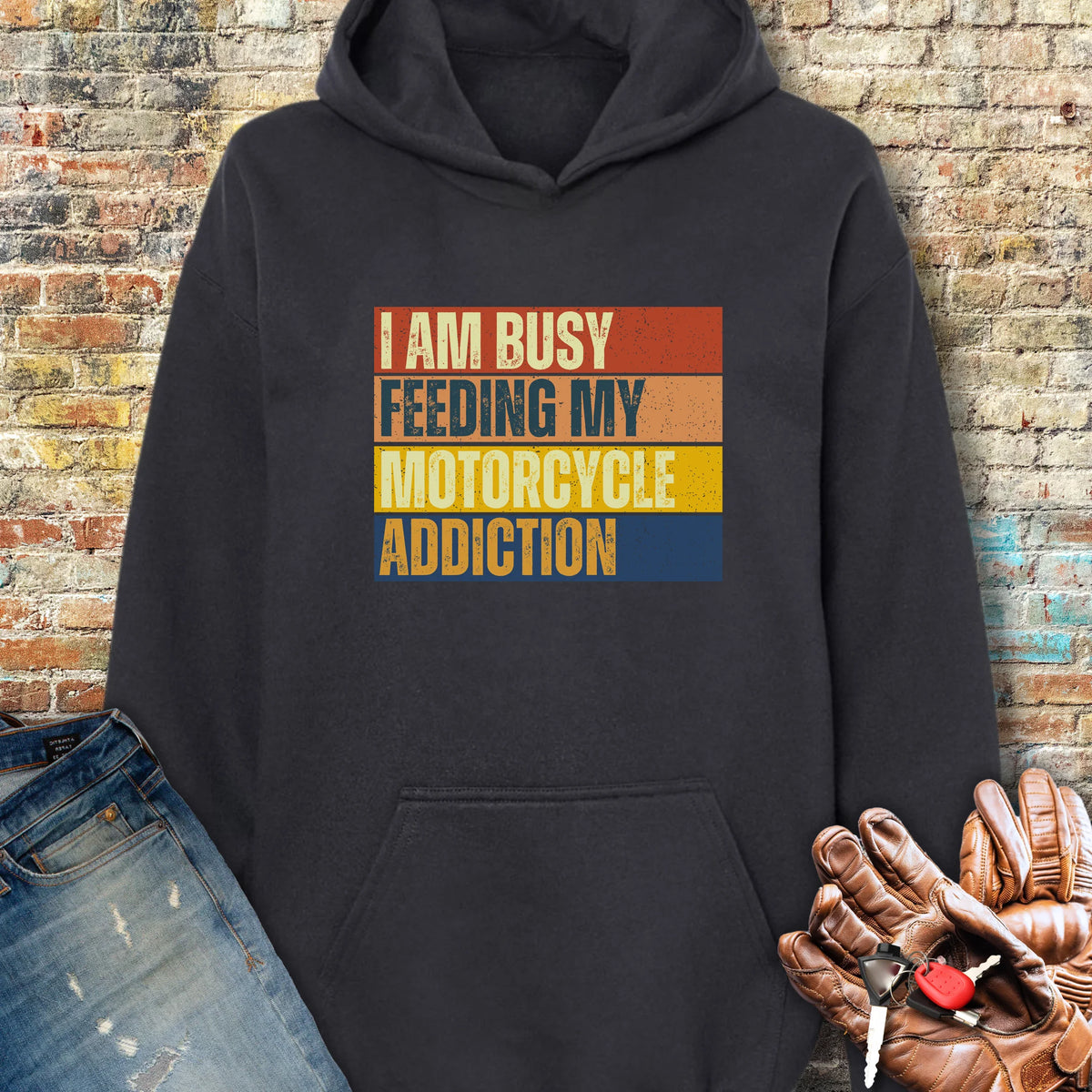 Feeding My Addiction (Block) Hoodie - Black