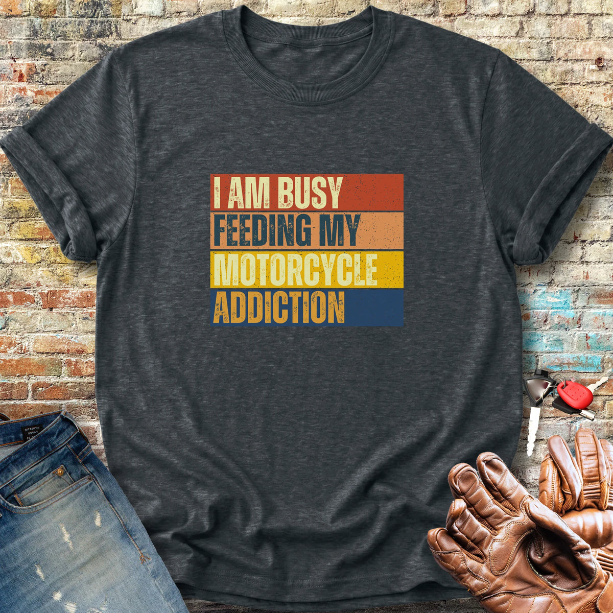 Feeding My Addiction (Block) Classic T-Shirt - Dark Heather