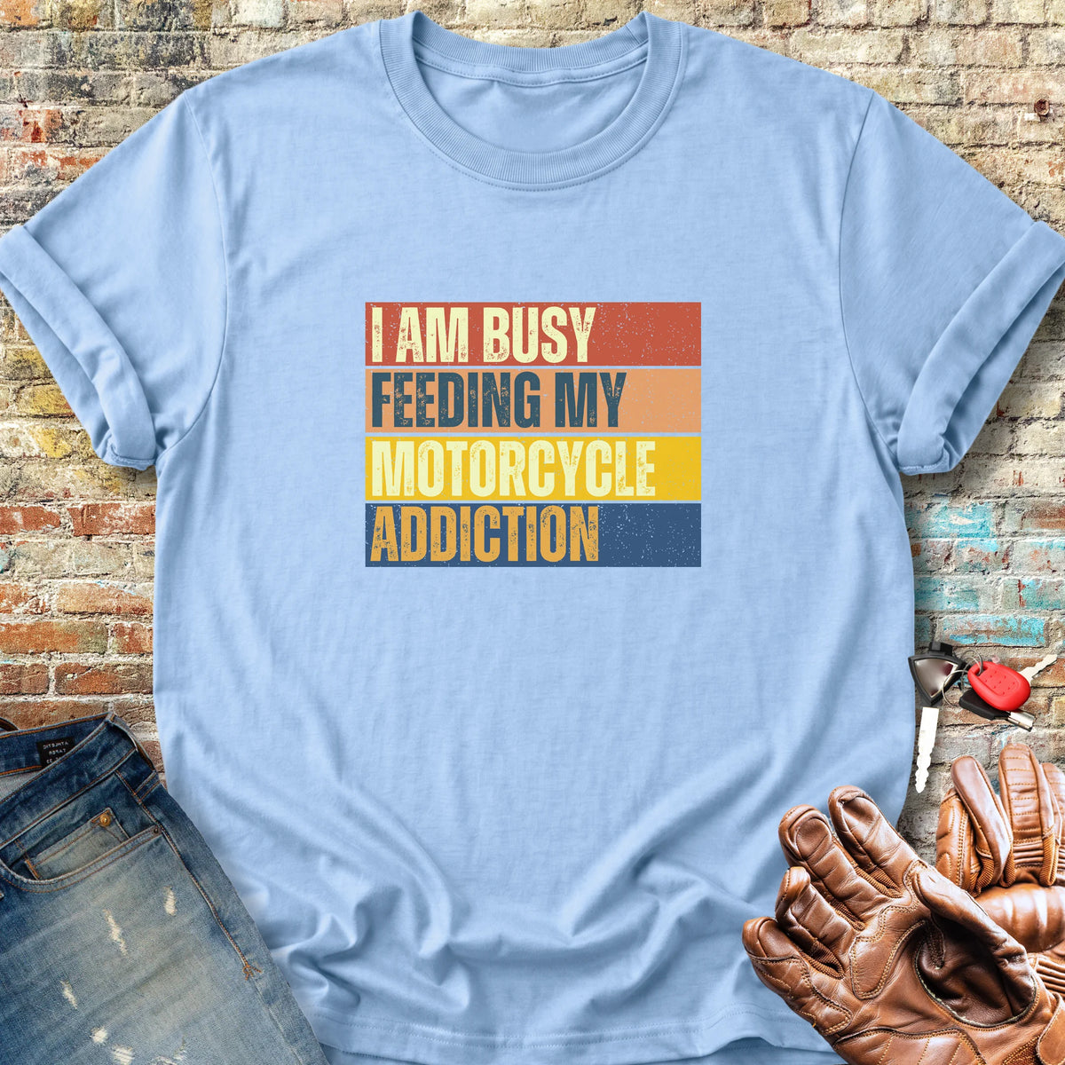 Feeding My Addiction (Block) Classic T-Shirt - Light Blue