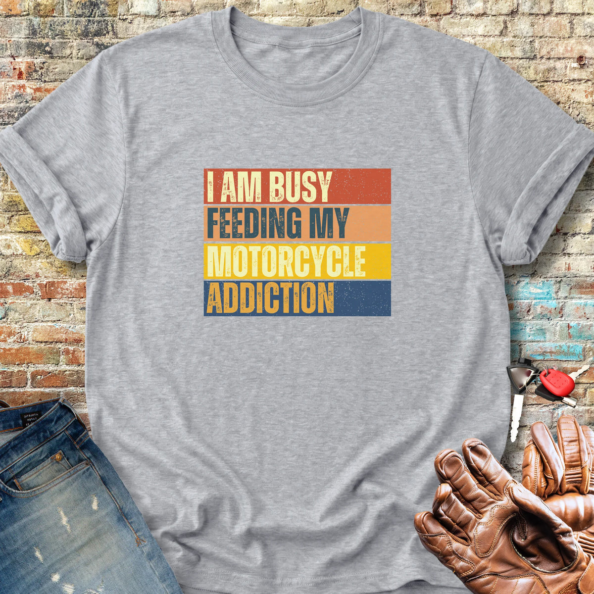 Feeding My Addiction (Block) Classic T-Shirt - Sport Grey