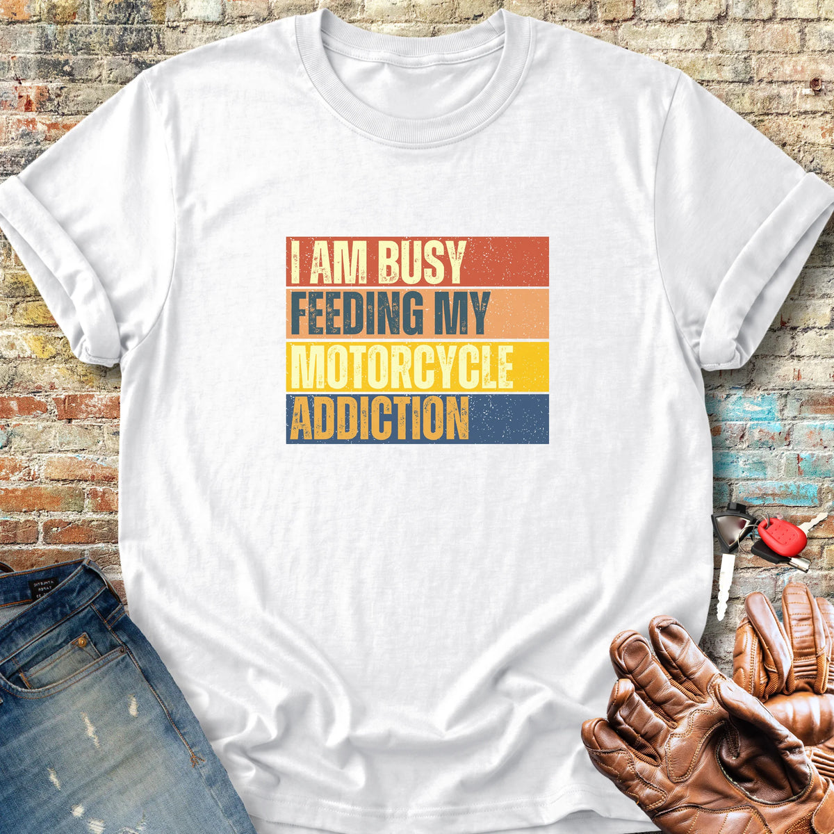 Feeding My Addiction (Block) Classic T-Shirt - White