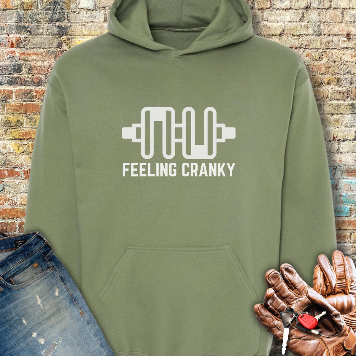 Feeling Cranky Hoodie - Military Green