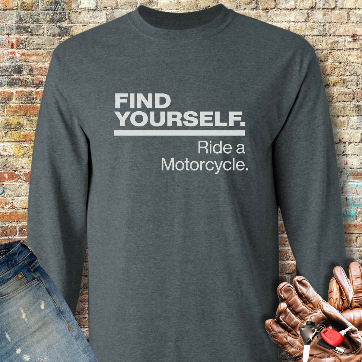 Find Yourself Long Sleeve T-Shirt - Dark Heather
