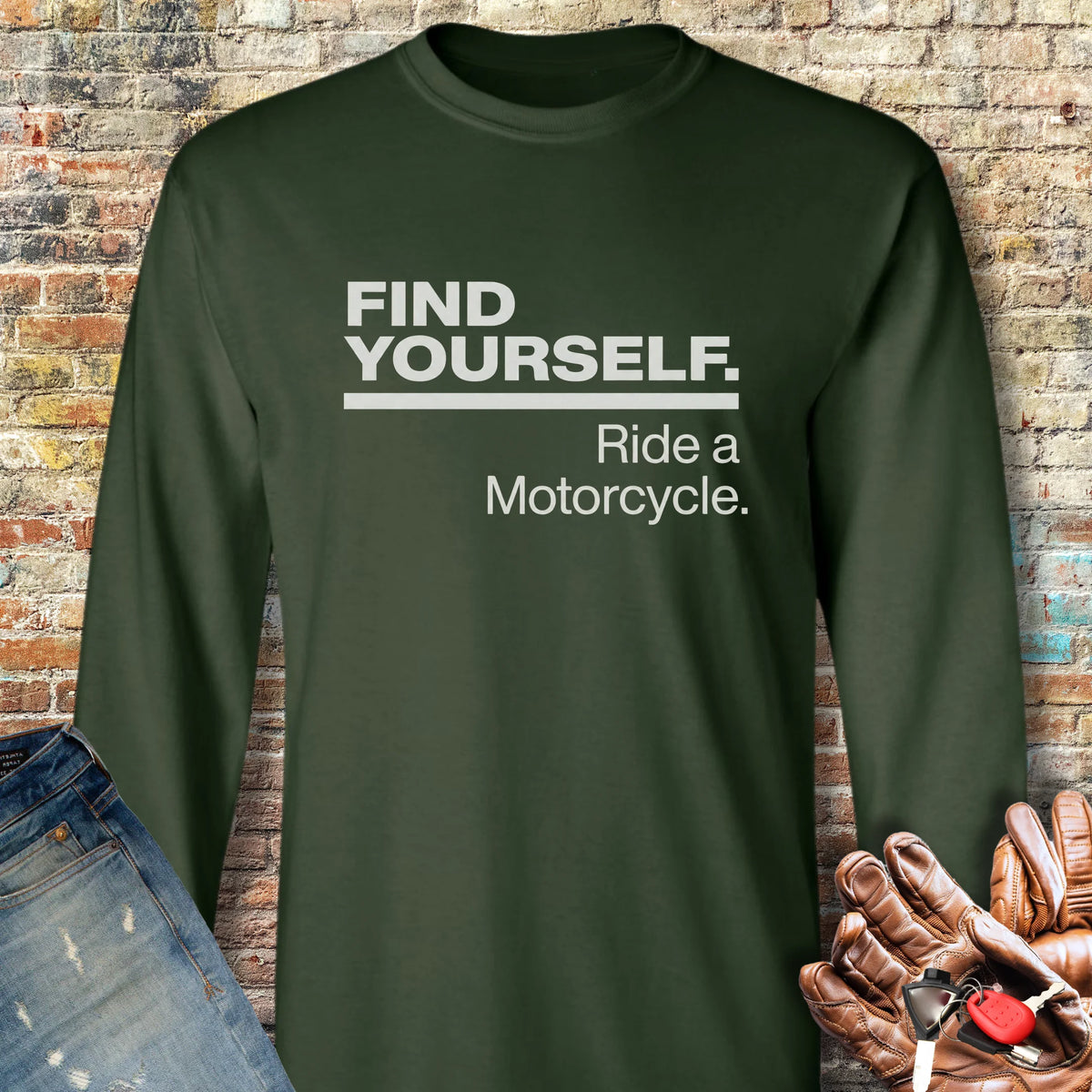 Find Yourself Long Sleeve T-Shirt - Forest Green