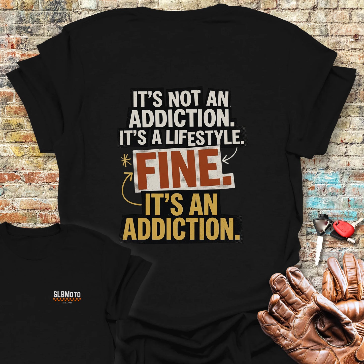 Fine Back Print T-Shirt - Black