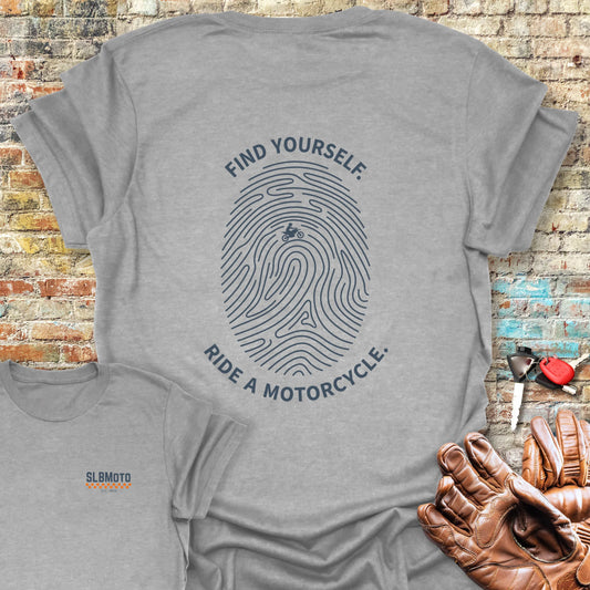 Fingerprint Back Print T-Shirt - Sport Grey