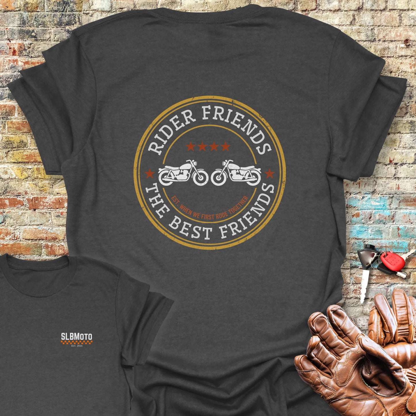 First Ride Back Print T-Shirt - Dark Heather