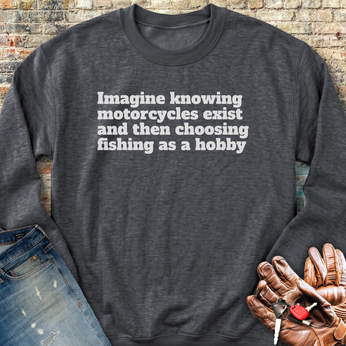 Fishing Sweatshirt - Dark Heather