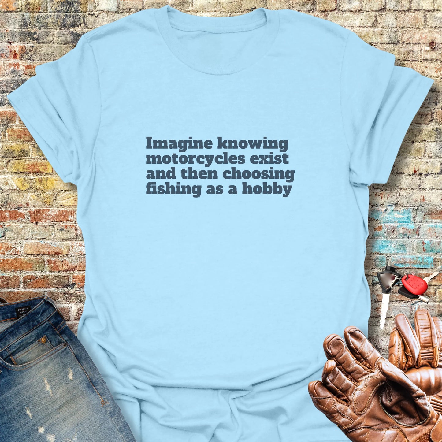 Fishing T-Shirt - Light Blue