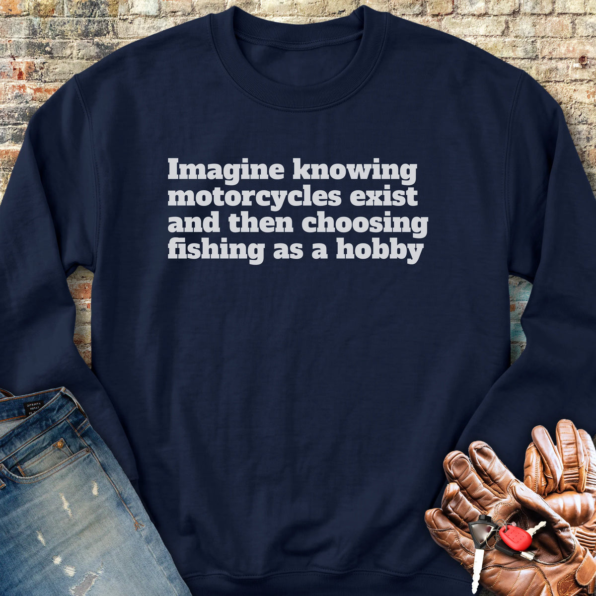Fishing Sweatshirt - Navy