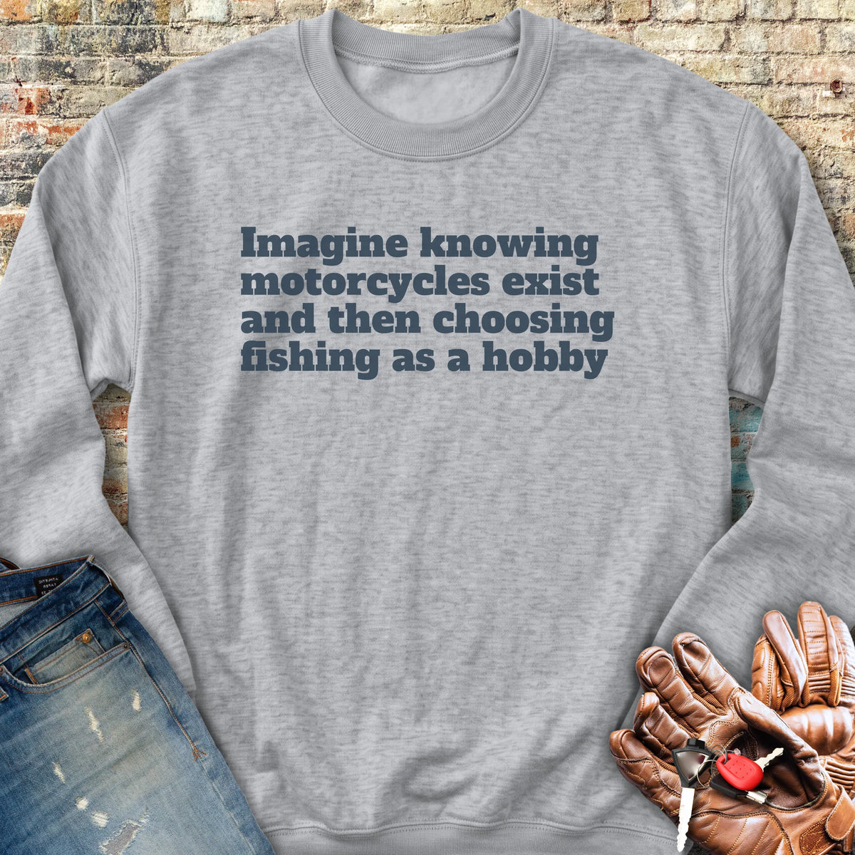 Fishing Sweatshirt - Sport Grey