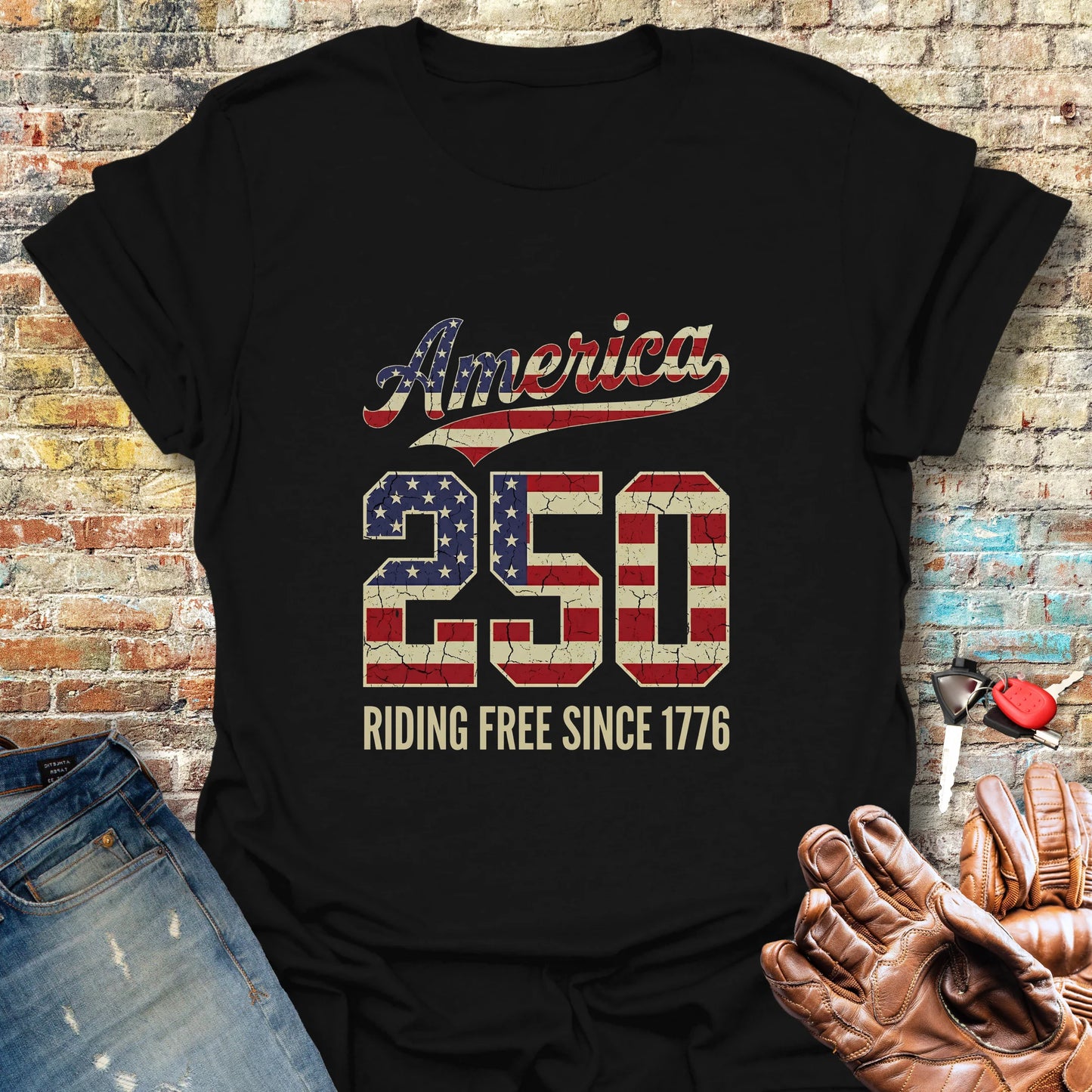 Flag Text 250 T-Shirt - Black
