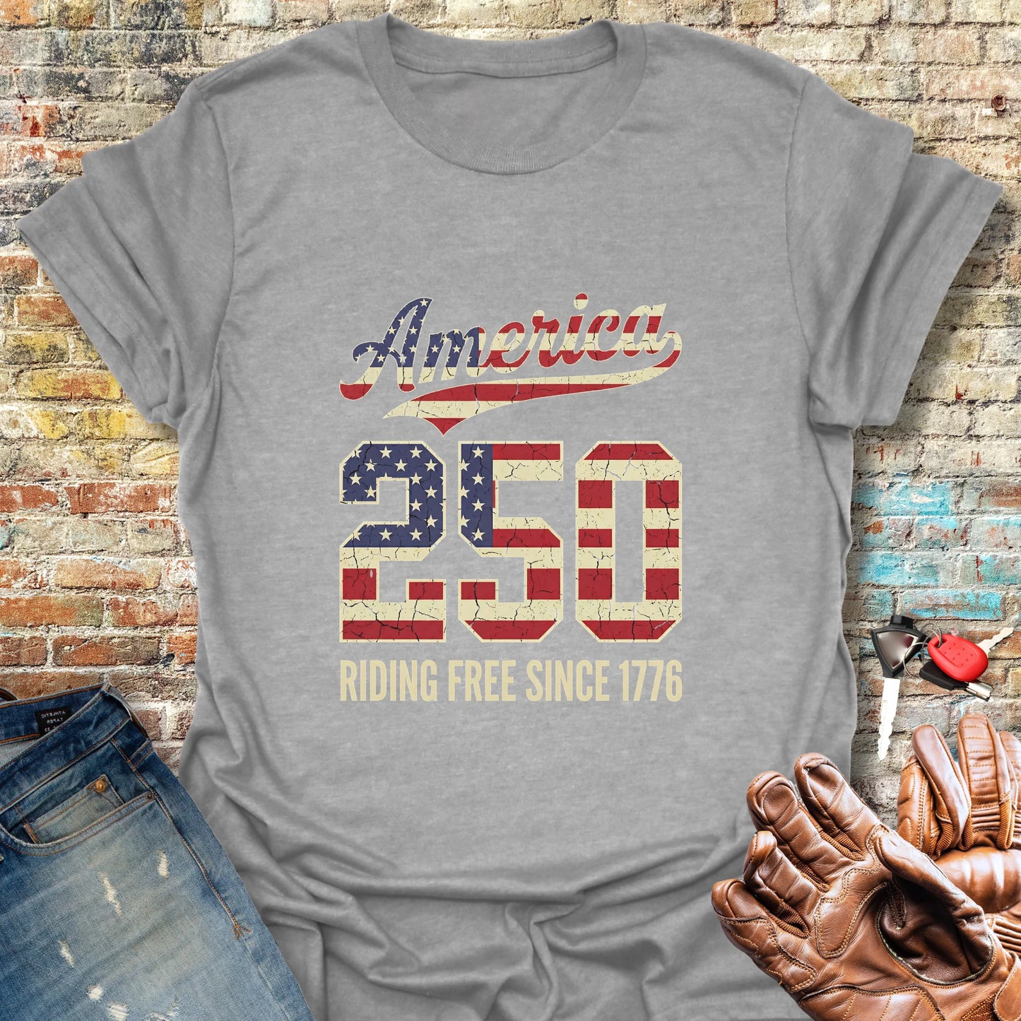 Flag Text 250 T-Shirt - Sport Grey