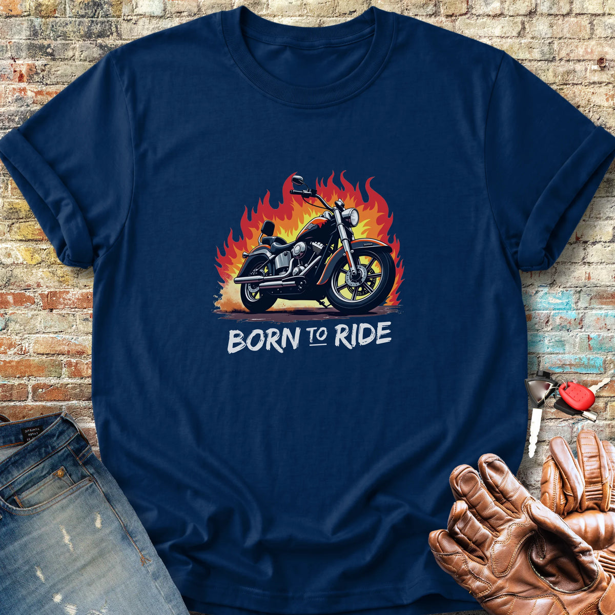 Flames Classic T-Shirt - Navy