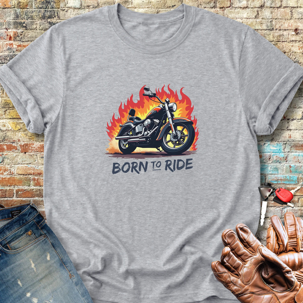 Flames Classic T-Shirt - Sport Grey