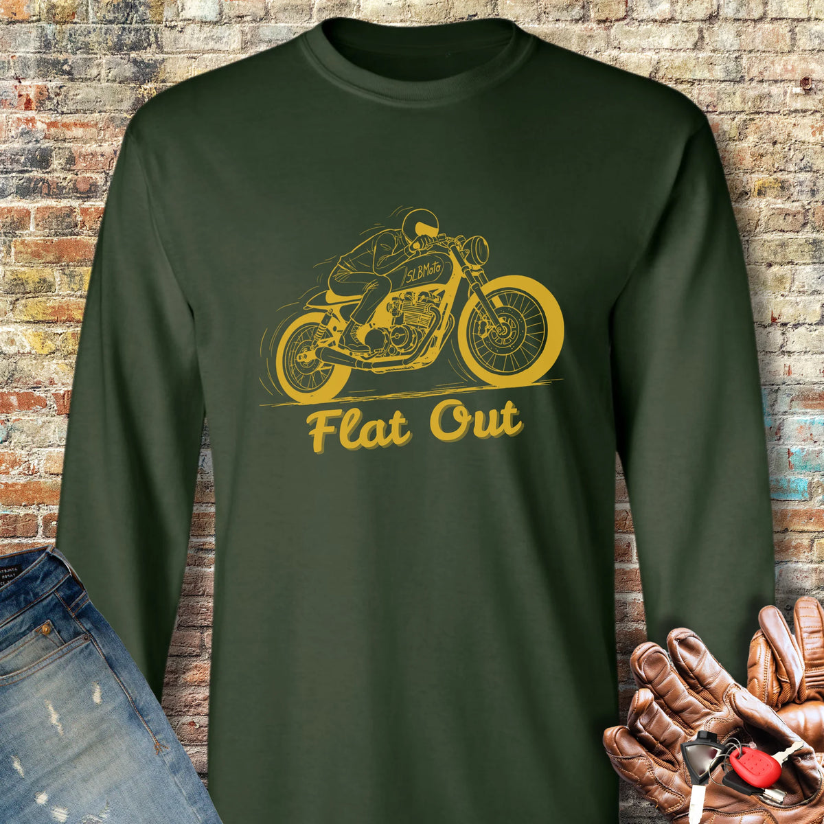 Flat Out Long Sleeve T-Shirt - Forest Green