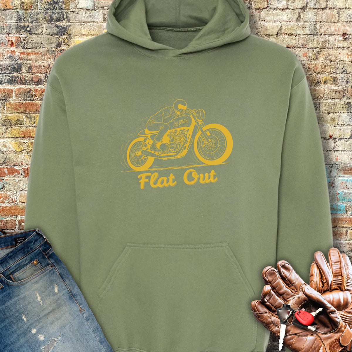 Flat Out Hoodie - Military Green