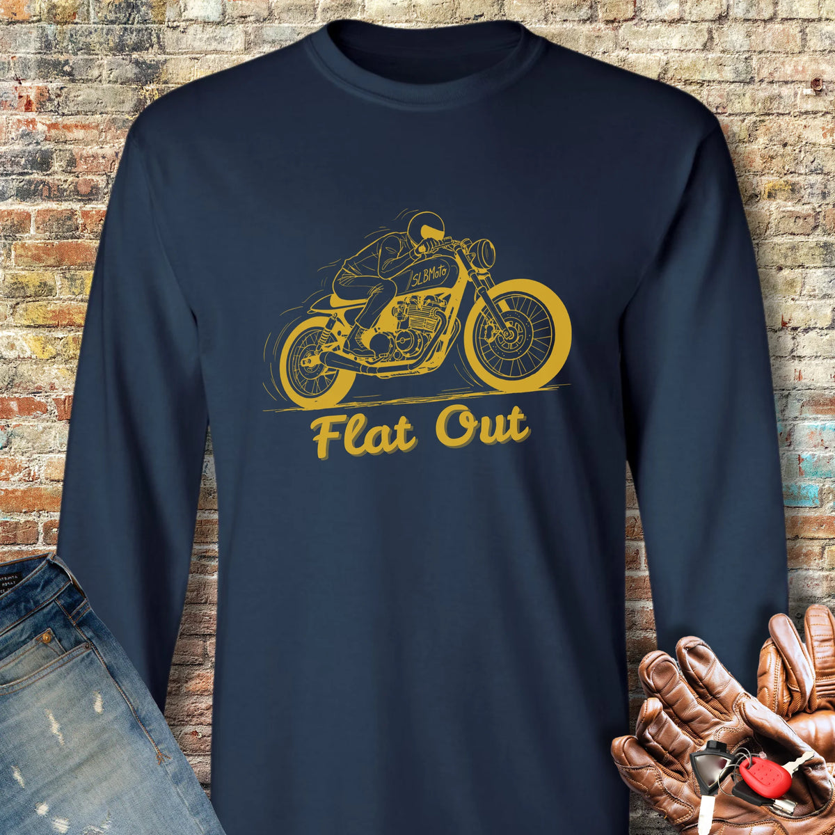 Flat Out Long Sleeve T-Shirt - Navy