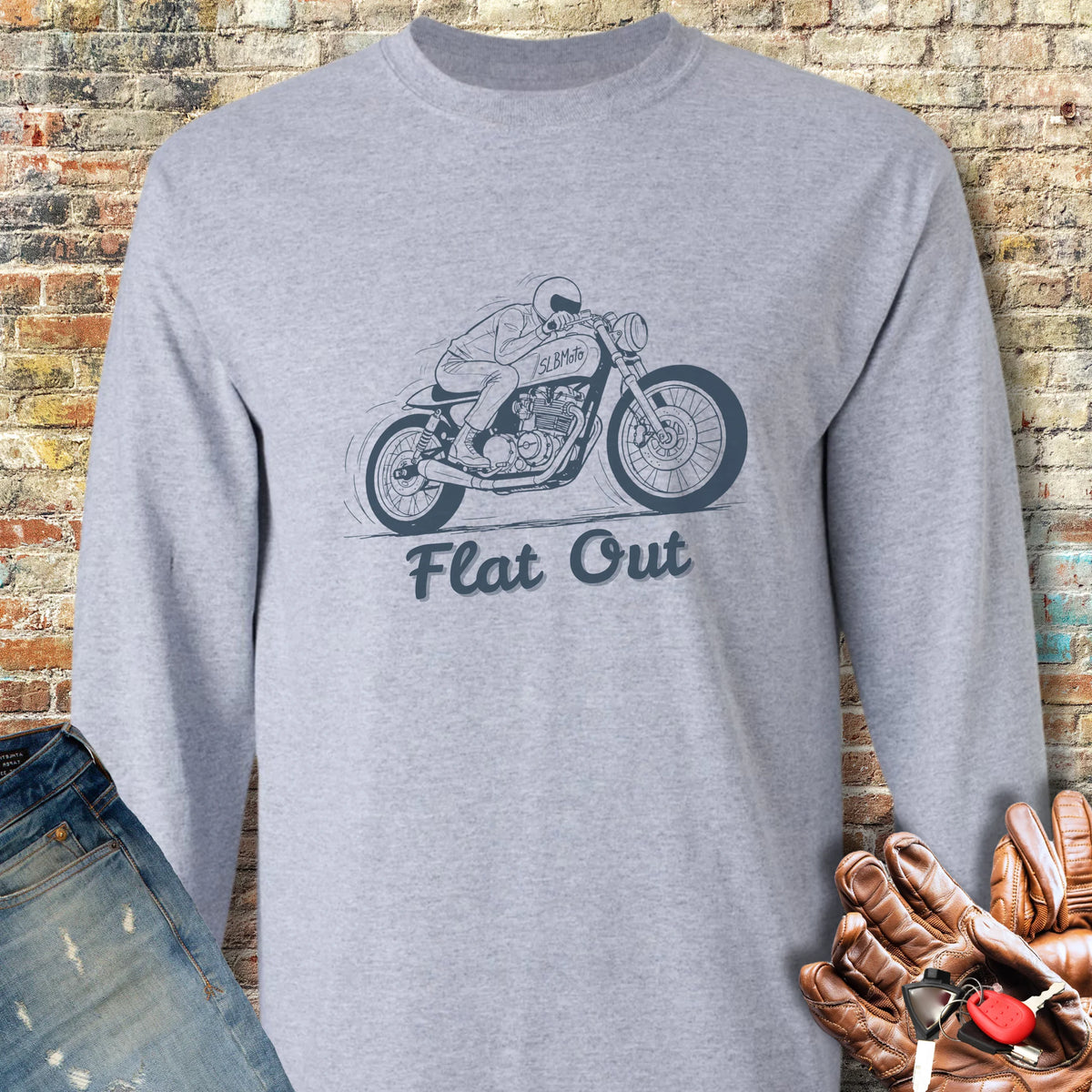 Flat Out Long Sleeve T-Shirt - Sport Grey