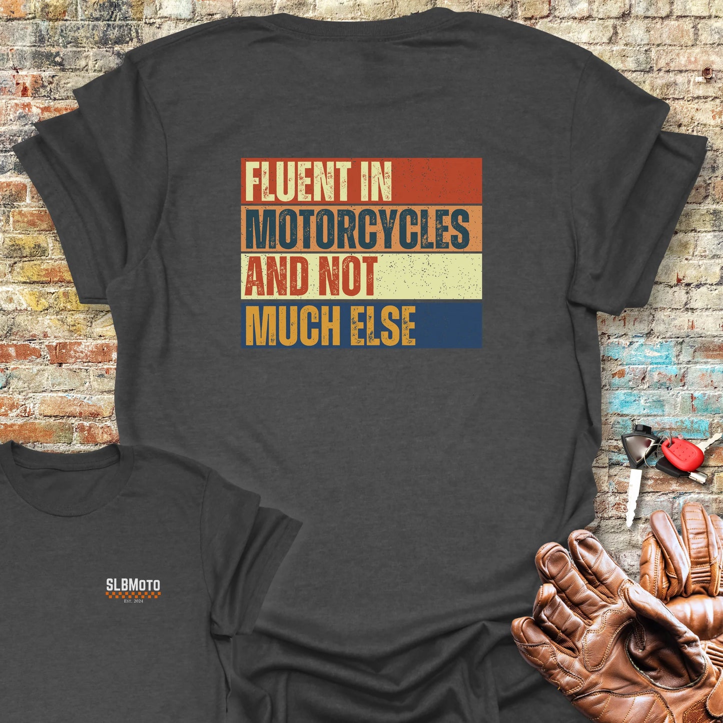 Fluent (Block) Back Print T-Shirt - Dark Heather