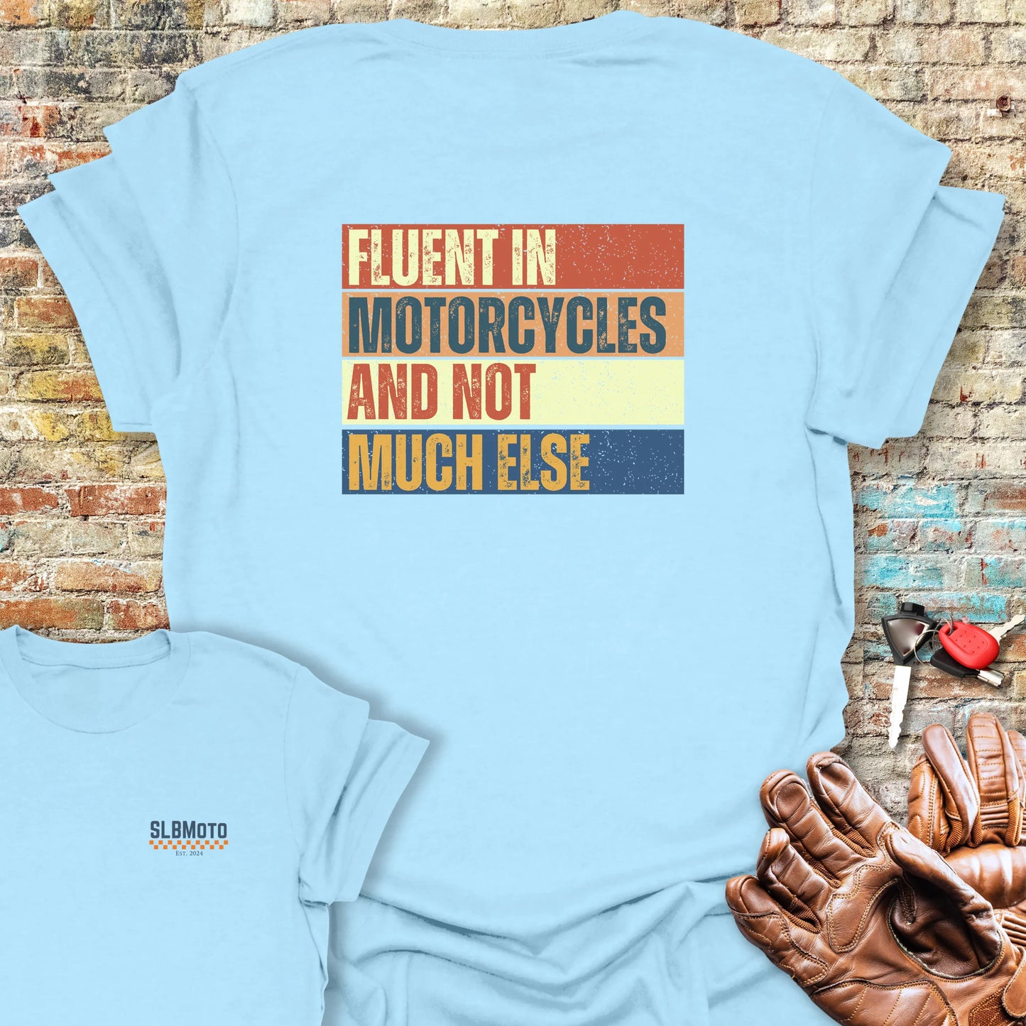 Fluent (Block) Back Print T-Shirt - Light Blue