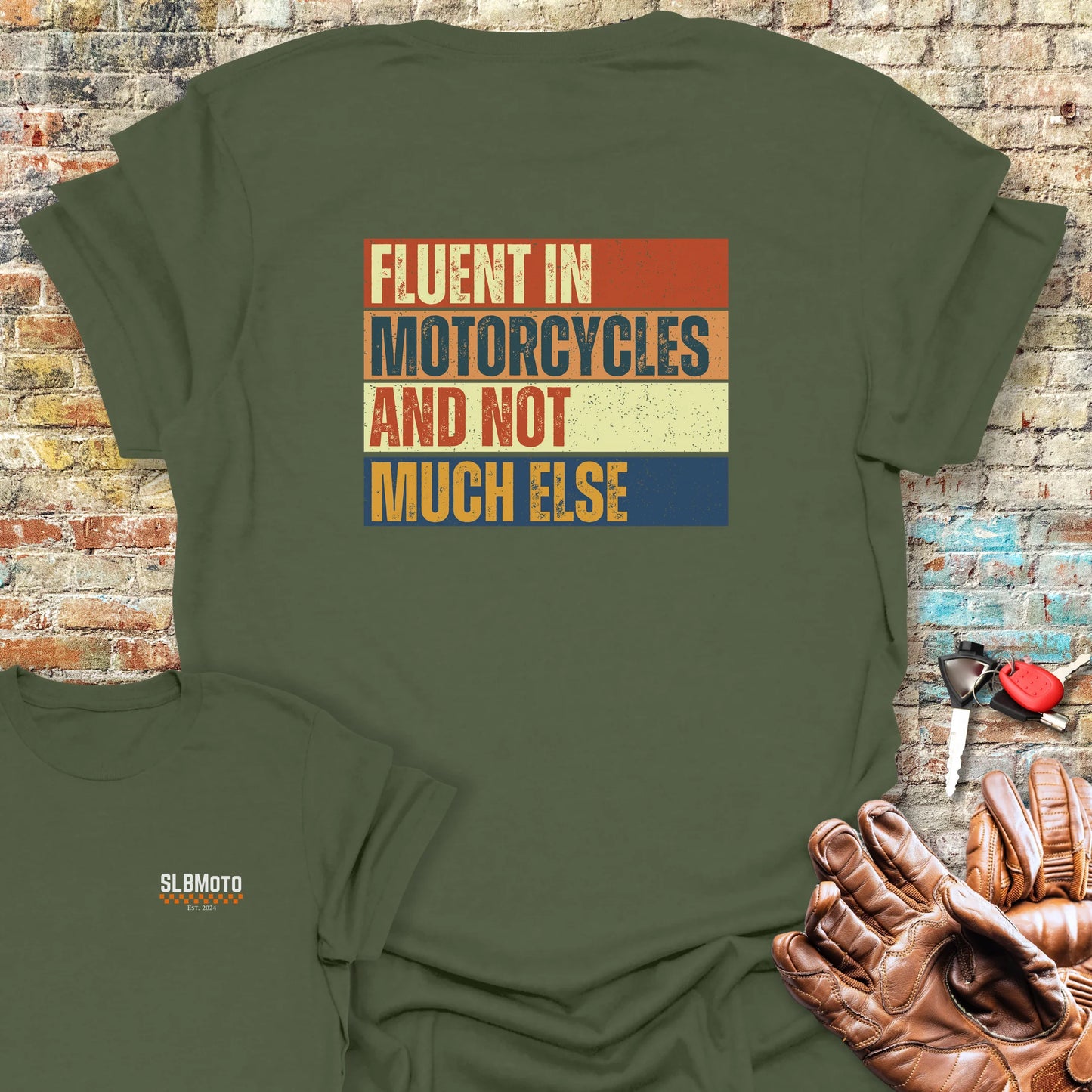 Fluent (Block) Back Print T-Shirt - Military Green