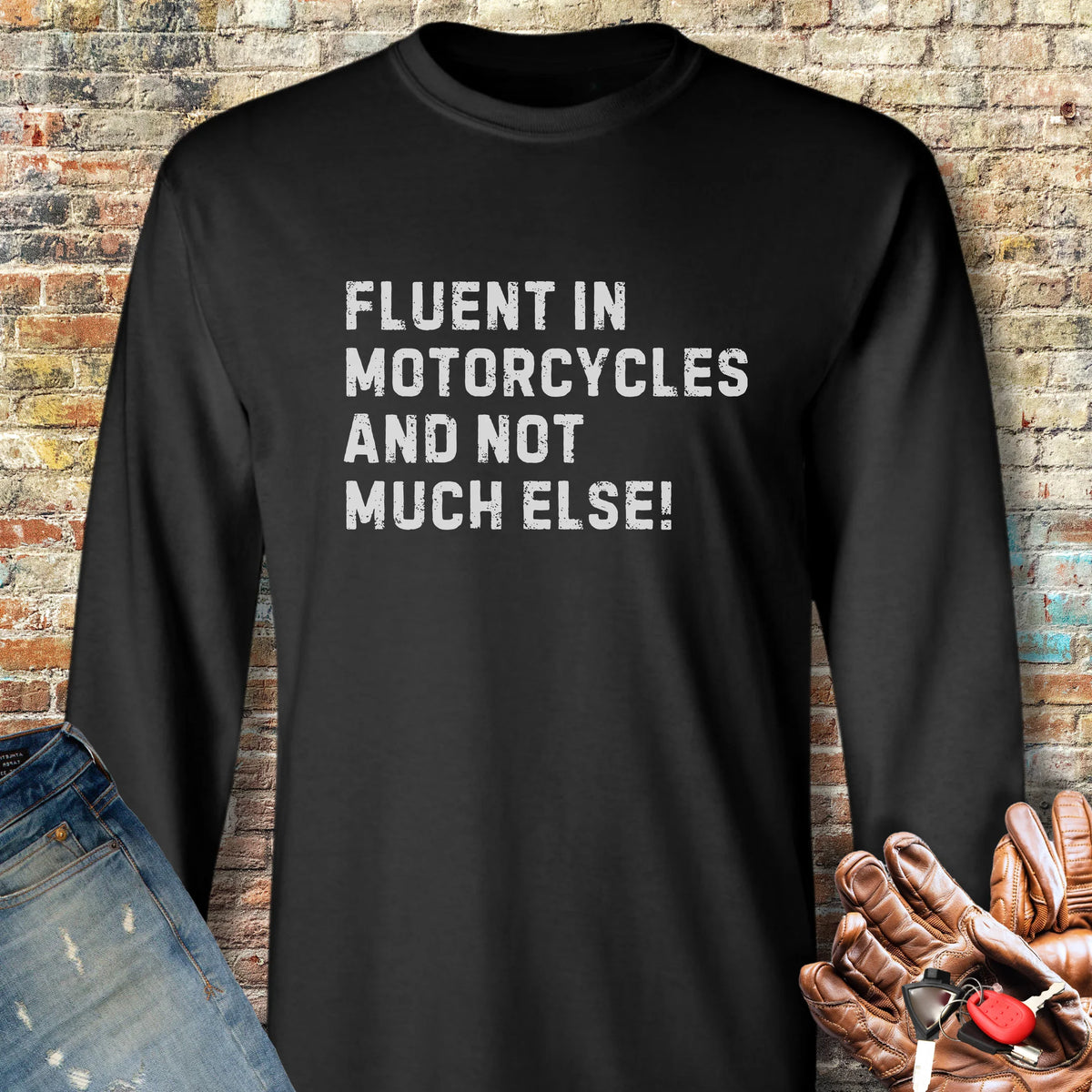 Fluent (Text) Long Sleeve T-Shirt - Black
