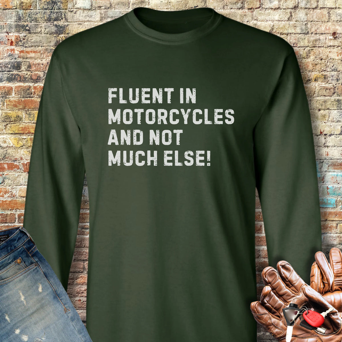 Fluent (Text) Long Sleeve T-Shirt - Forest Green