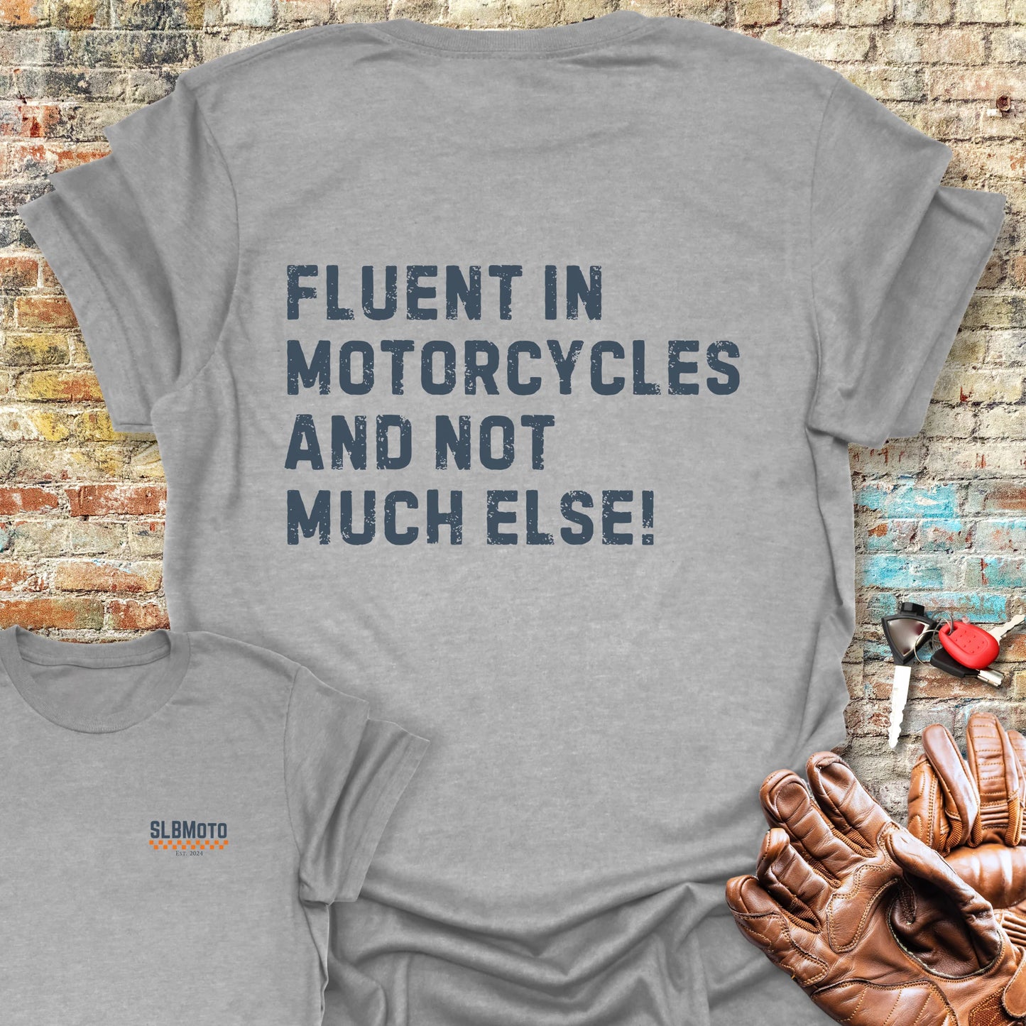 Fluent (Text) Back Print T-Shirt - Sport Grey