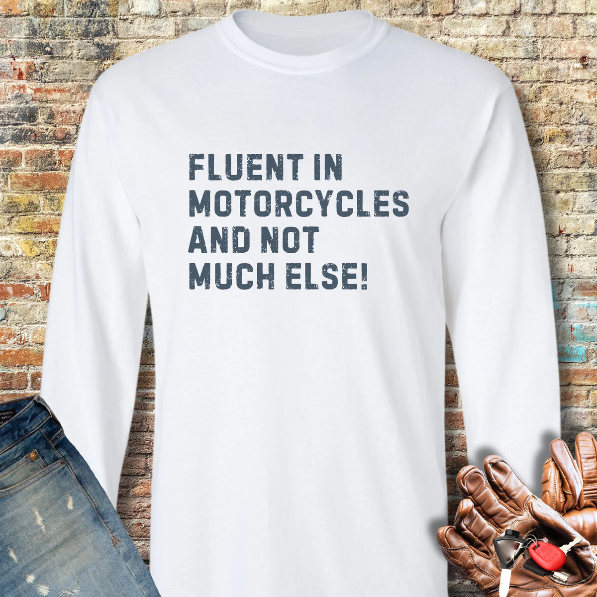 Fluent (Text) Long Sleeve T-Shirt - White